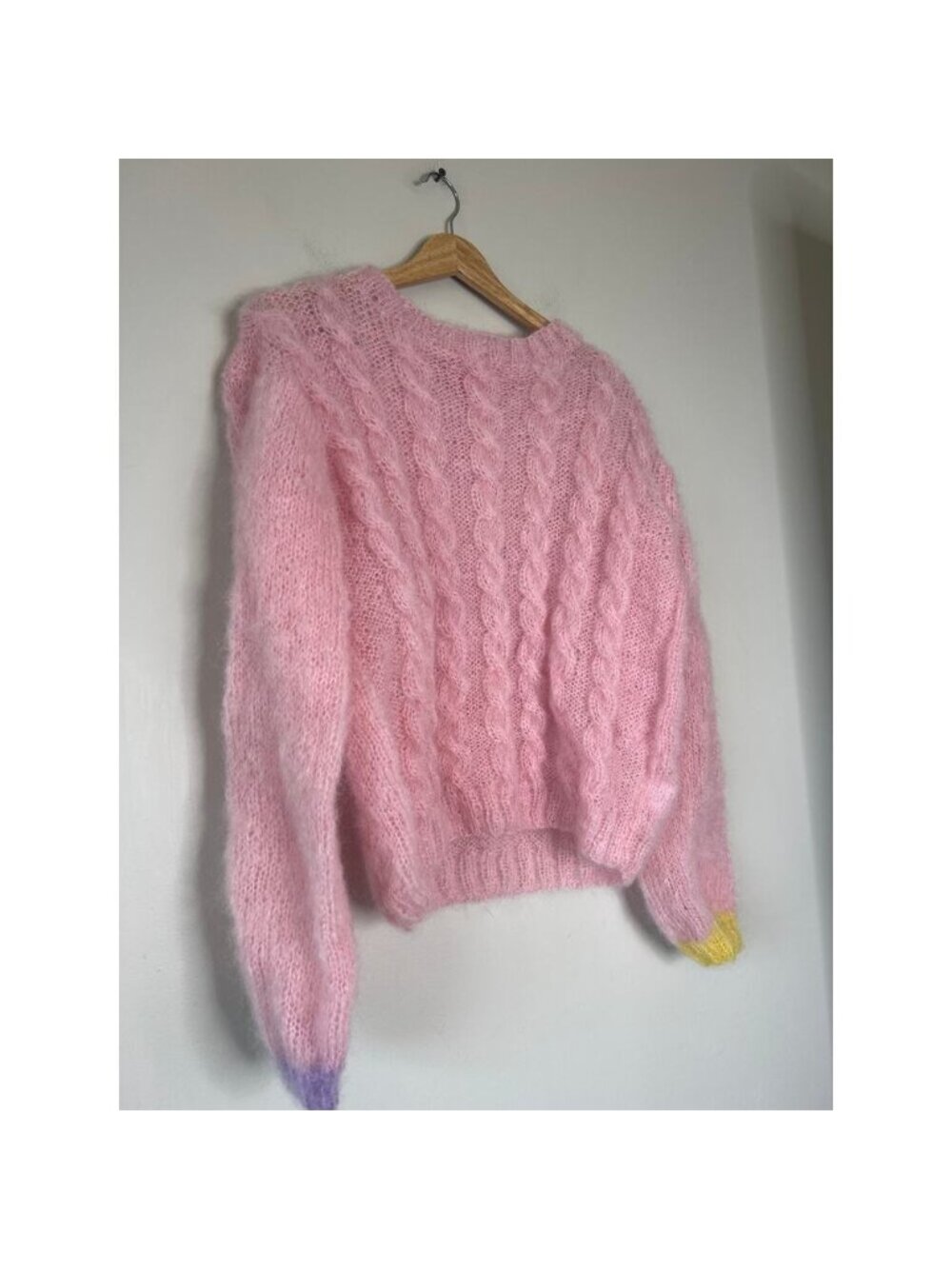 NEW Rose Carmine Handmade Knit My Beautiful Sweater Torsades Pink Size: 1 - Picture 3 of 7